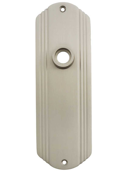 Streamline Deco Forged-Brass Back Plate - No Keyhole in Satin Nickel.